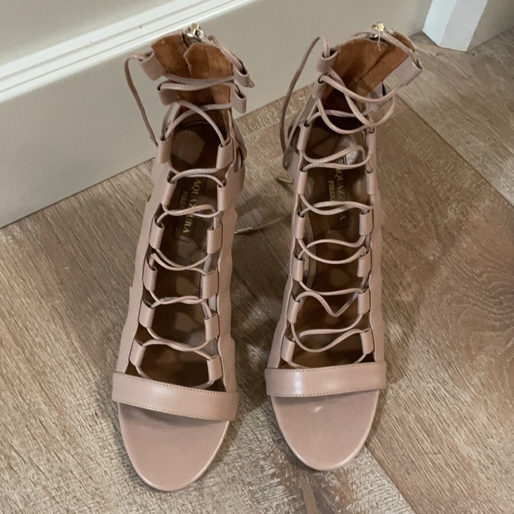 ✨Authentic Aquazzura Amazon Lace Up Heels - Picture 6 of 10